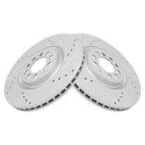 TRQ Front Performance Brake Rotors Set Premium G-Coated Fits Select 2000-2006 Audi TT TT Quattro 2000-2003 Volkswagen Golf 2004-2005 Jetta