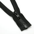 thumbnail image 3 of 2PCS #10 28 Inch Separating Jacket Zippers for Sewing Coat Jacket Black Tape Heavy Duty Zippers Bulk for Winter Coat Large Molded Plastic Zippers (28" 2pcs) 10#-Black-2PCS #10-28", 3 of 5