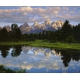 thumbnail image 2 of Talbot Frank, Christopher 30x26 White Modern Wood Framed Museum Art Print Titled - Wyoming Grand Tetons reflect in the Snake River, 2 of 4