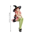 thumbnail image 6 of Orange Hair Shelf Sitting Witch Figurine with Black Cat,1PCS Gothic Resin Edge Sitting Witch Statue with Witch Hat,12" Spooky Fall Halloween Decor for Tabletop& Bookshelf, 6 of 6