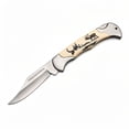 thumbnail image 2 of SZCO 4.25" Wildlife Lockback Folding Pocket Knife, Stainless Steel Blade with ABS Deer Print Handle – Everyday Carry Utility Tool, 2 of 4