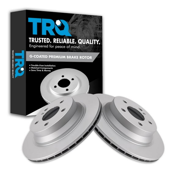 TRQ Rear Brake Rotors Set Vented Premium G-Coated Fits Select 2006 Mercedes-Benz CLS500 2003-2006 E320 2006-2016 E350 E500 2007-2009 E550 2010-2015 GLK350