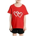 thumbnail image 2 of Plebaso T-Shirts à Imprimé Cœur pour Garçons et Filles, Col Rond, Manches Courtes Décontractées, Hauts Graphiques Mignons pour Enfants, 2 of 7