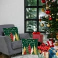 thumbnail image 5 of Green Christmas Pillow Covers 18 x 18 Inch Set of 2 Colorful Christmas Trees Gold Snowflake Throw Pillow Covers Xmas Winter Holiday Decorative Pillow Covers Cushion Cases for Sofa Couch, 5 of 6