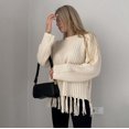 thumbnail image 6 of Women'S Tassel Fringe Sweater Long Sleeve Crew Neck Pullover Fall Knitted Tops Color M, 6 of 10