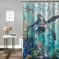 thumbnail image 2 of Orinice  Sea Turtle Shower Curtain Blue Ocean Plant Bathroom Decor  Waterproof Fabric Shower Curtain Set with  69x72, 2 of 7