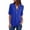 Blue, variant on Womens Shirts Classic Spring Fall V Neck 3/4 Roll Tab Sleeve Blouse With Half Zipper Comfy Loose Fit Casual Work Shirts