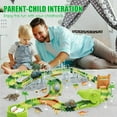 thumbnail image 6 of VKZON 137pcs Dinosaur Cars Toy Race Track,STEM Vehicle Green Railway With 2 Mini Electric Racing Car Light & Sounds,Create A Dinosaur Playset Gift For Boys & Girls, 6 of 7