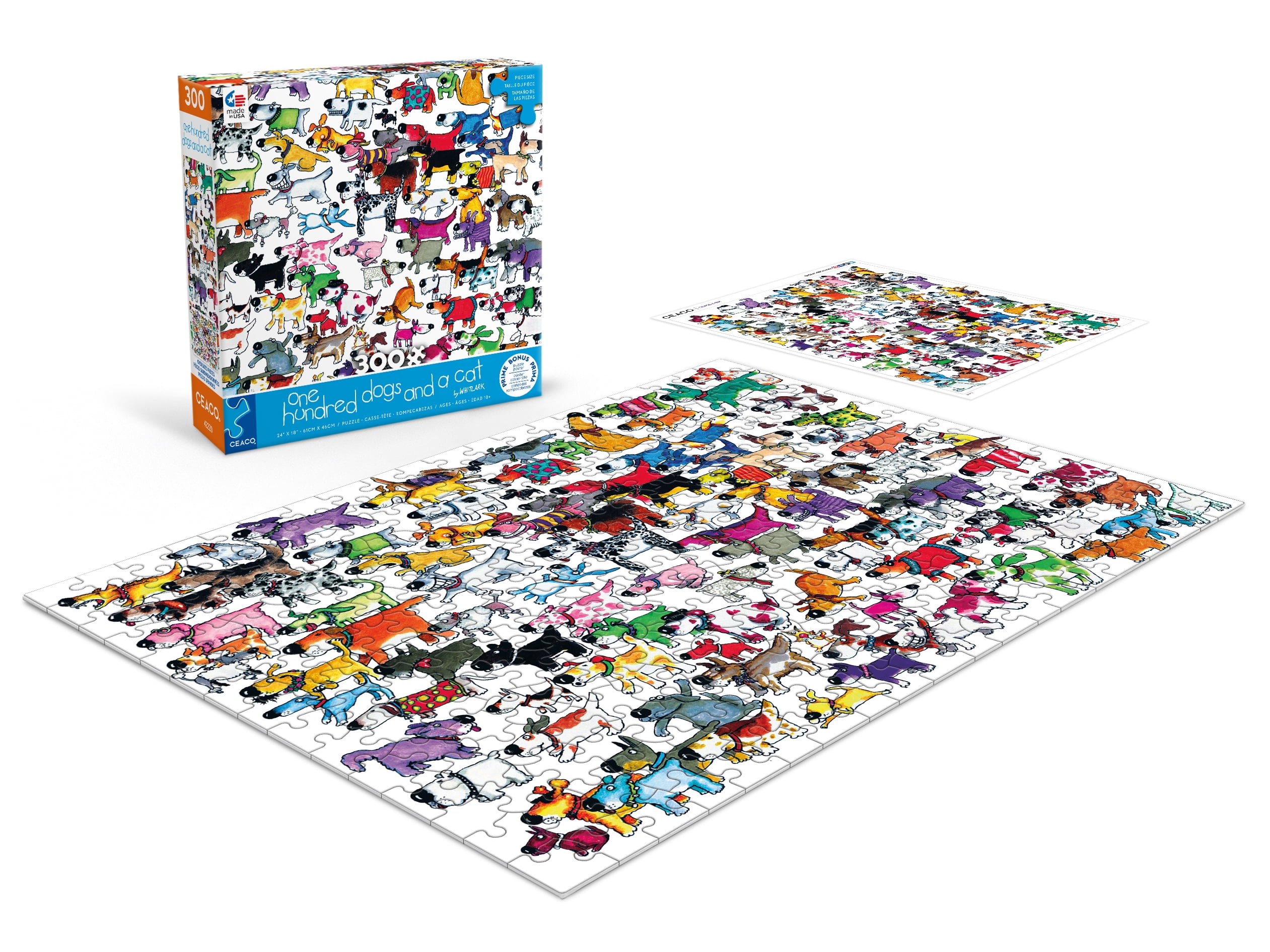 Ceaco - One Hundred And One - One Hundred Dogs And A Cat - 300 Piece Oversized Interlocking Jigsaw Puzzle