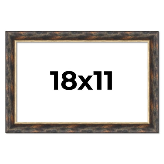 18x11 Frame Gold Real Wood Picture Frame Width 1.5 inches | Interior Frame Depth 0.5 inches |