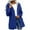 Dark Blue, variant on Women's Anorak Jackets Autumn Winter Solid Color Hoodie Pockets Zipper Mid Long Length Jacket,Gray Women's Anoraks XXXXL