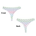thumbnail image 3 of Fotbe Colorful Checkerboard Tanga Sin Costuras para Mujer con Estampado – Panties Invisibles, Transpirables y Cómodos para Uso Diario-3X-Large, 3 of 6