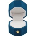 thumbnail image 1 of Yazoeia Rings Box, Hexagonal Exquisite Romantic Small Flannel Ring Gift Case for Proposal Engagement Wedding(Blue) CJC912-198198, 1 of 9