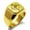 Gold, variant on Stainless Steel Sacred Geometric Compass Engraved Square Flat Top Biker Style Polished Signet Ring