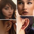 thumbnail image 4 of 16G Tragus Conch Helix Medusa Piercing Jewelry Lip Rings Labret Jewelry Cartilage Earring Internally Threaded Labret Stud Titanium Flat Back Stud Earrings Style23: 1Pc Gold-teardrop opal 16G 8mm, 4 of 4