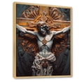 thumbnail image 2 of Designart "Archangel With Glorious Gold Wings" Religious Portrait Floater Framed Wall Art Prints, 2 of 5