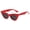 Red, variant on Siminsem Mirrored Square Sunglasses for Women, Retro Wide Temple Summer Shades, UV Protection Colorful Lens Statement Eyewear, Grey, One Size