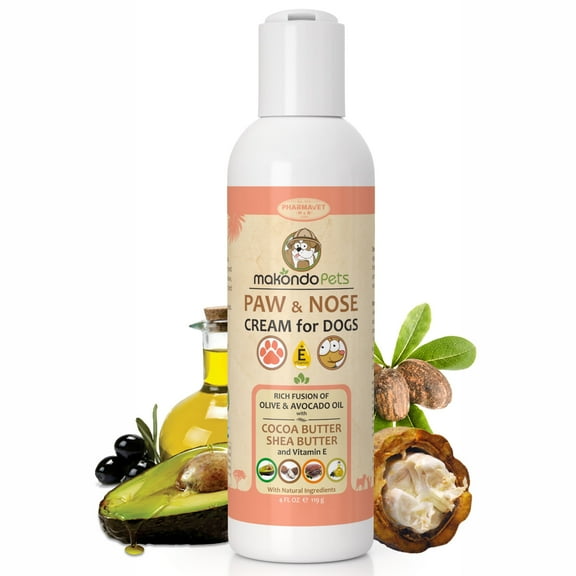 Makondo Pets Dog Paw Balm and Nose Soother for Dogs and Cats, Non-Waxy, 4 fl oz