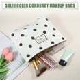 thumbnail image 2 of Unique Bargains Corduroy Makeup Bags Polka Dot Cosmetic Bag Corduroy Zipper Makeup Bag Travel Women's Make Up Bag White, 2 of 7