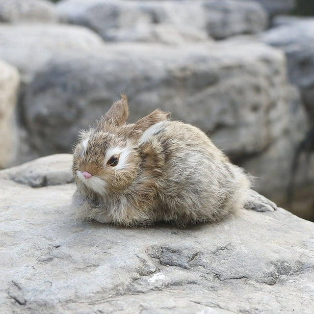 Realistic Easter Rabbit Figurine - Handcrafted Resin Decoration for Home, Desk, Garden, Holiday Gift, Collectible Animal Model, Durable & Lifelike Design