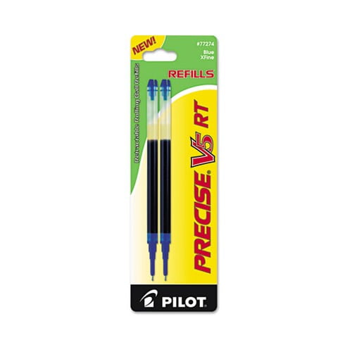 Refill for Pilot Precise V5 RT Rolling Ball Extra-Fine Point, Blue Ink, 2/Pack