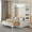 White, variant on Mintazer Queen Murphy Bed with Sofa & Side Shelves, Modern Foldable Wall Bed with LED Lights for Bedroom Apartment Guest Room, Gray