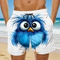 thumbnail image 2 of Daiosportswear Men's Summer Animal/Cartoon Print Board Shorts, Lightweight Quick-Dry Swimwear with Adjustable Drawstring White-A XXXXXL(XXXXXL), 2 of 6
