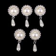 thumbnail image 2 of 5 Piezas de Aleación Redonda Baoblaze Colgante de Perlas de Cristal, 2 of 8