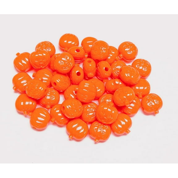JOLLY STORE Crafts Jack-O-Lantern Neon Orange shaped Pony Beads made in USA