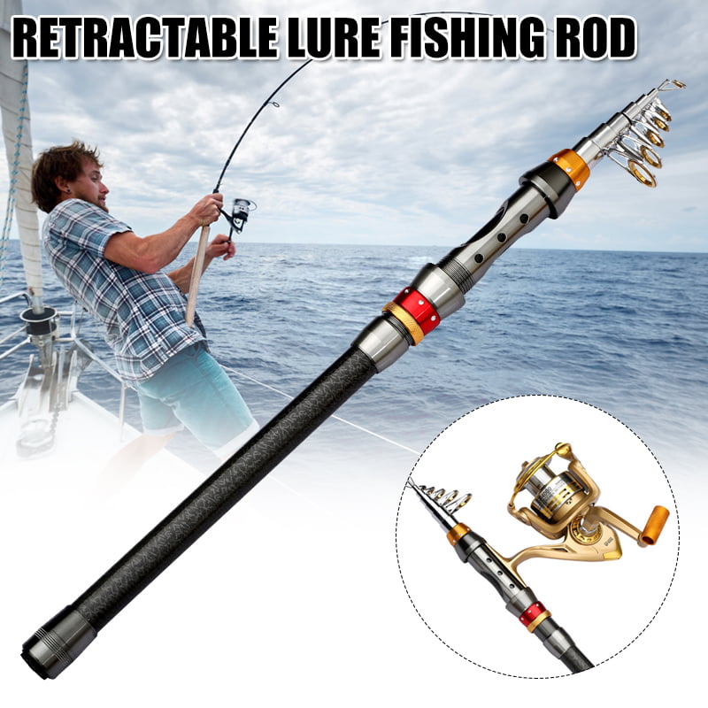 Telescopic Fishing Rod Pole Mini Portable Carbon Spinning Rods Ice Sea Casting 