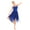 Blue, variant on Fldy Womans Spaghetti Straps Lyrical Dance Dress Ballet Dance Leotard Asymmetric Maix Mini Skirt Red S