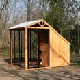 thumbnail image 4 of 7ft x 5ft x 6ft Outdoor Dog House with Steel Roof , Heavy Duty Wooden Pet Shelter for Large Dogs, Lockable Door & Ventilated Weatherproof Dog Kennel, 4 of 12