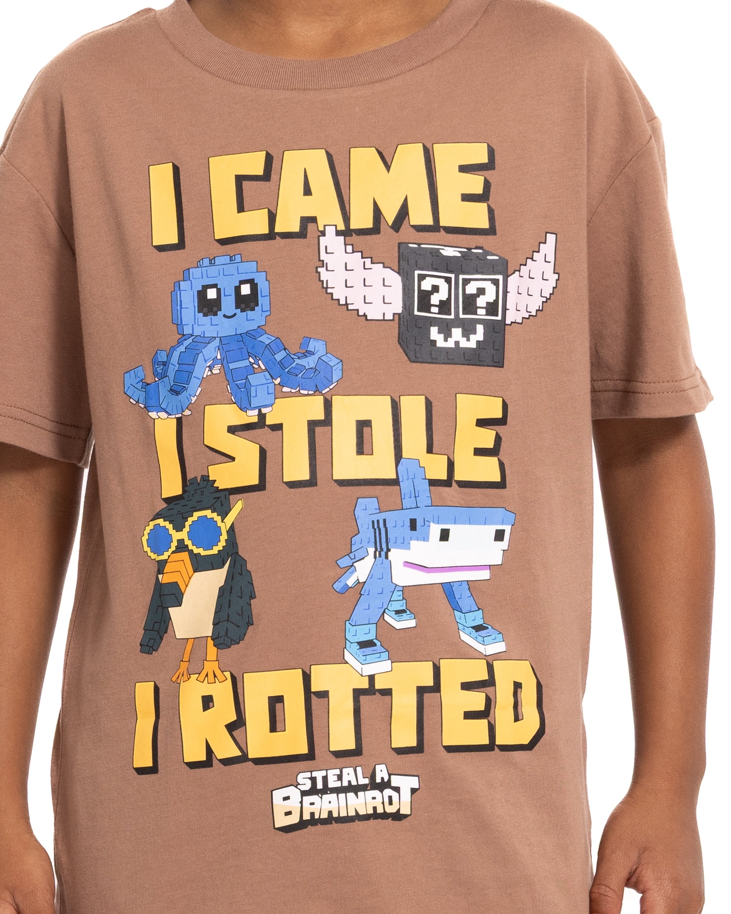 Roblox "Steal a Brainrot" Boys' Short Sleeve Graphic T-Shirt, Sizes 4-18