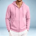 thumbnail image 7 of Men's Quarter Zip Pullover Sweatshirt | Casual Hooded Jacket , Llightweight Cotton Zipper, Versatile Drawstring Hood,Fall Fashion Streetwear, Gym, Outdoor Jacket Pink 2XL, 7 of 7