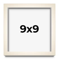 9x9 Frame White Wheat Solid Wood Picture Frame | Moulding Width 0.75 Inches | Interior Depth 0.5