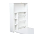 thumbnail image 5 of Modern Compact Wood Wall Mounted Folding Desk Cabinet Convertible Writing Desk For Home Office With Storage, White, 5 of 9