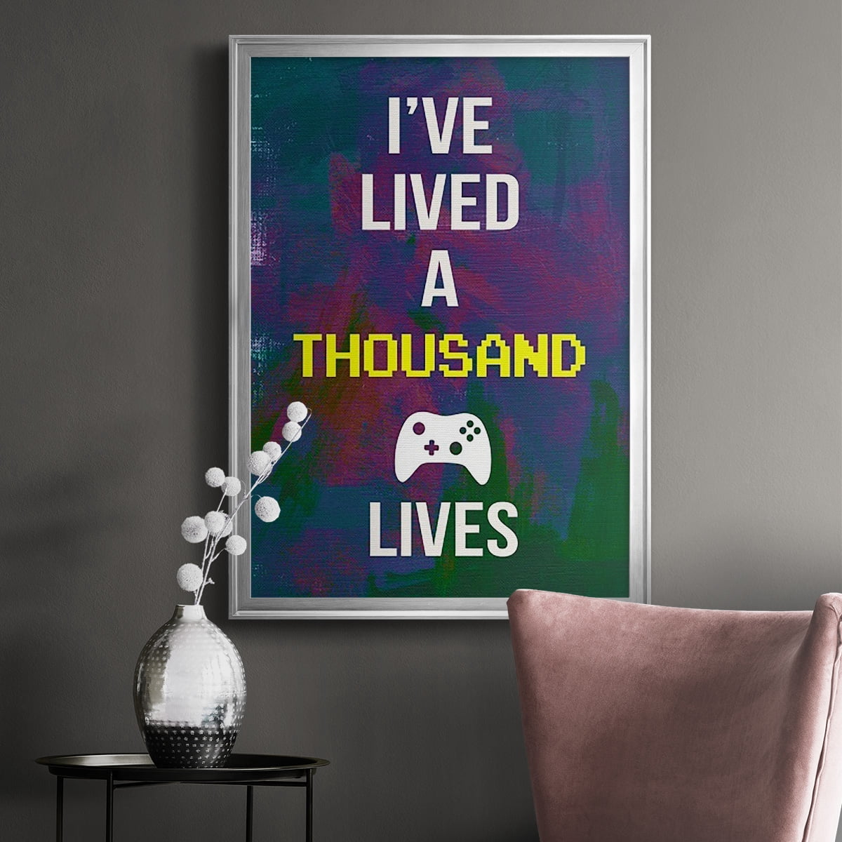 Gamer at Play I Premium Framed Print, in Gold, Black, or Silver - Ready to Hang