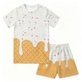 thumbnail image 4 of XAOFW Back To School Outfits For Boys Short Sleeve Ice Cream Printed Tops Shorts Toddler Kids Summer Cute Clothing Sets 13-14 Years, 4 of 5