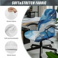 thumbnail image 3 of HELLHERO Marbling Print Office Chair Cover with Armrest Covers, Universal Stretchable Gaming Chairs Seat Covers, Desk Chair Armrest Slipcover, Easy Install, Blue, 3 of 6