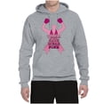 thumbnail image 2 of Wild Bobby Tough Guys Wear Pink Boxer Breast Cancer Awareness Unisex Hoodie Sweatshirt, Heather Grey, Large, 2 of 6
