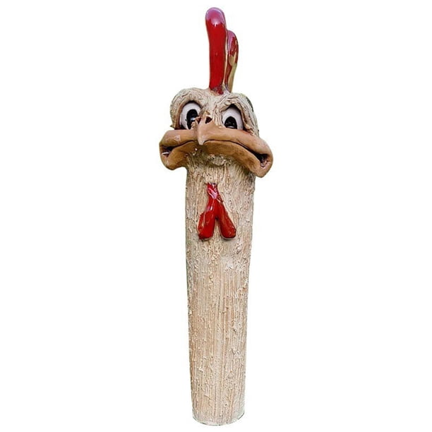 Divertidas Estatuas Jardín Jardín Resina para Decoraciones Artísticas (cabeza Pollo)