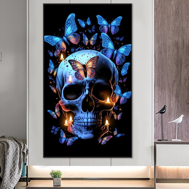 Cuadros Decorativos 5D bricolaje taladro cuadrado completo diamante pintura mariposa decoración del hogar (ZQA1260) Wdftyju de costura negro 4 estilos