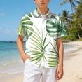 thumbnail image 2 of Kogui Hawaiian Shirts for Boys Boys Short Sleeve Button Down Casual Shirt with Pockets Size 11-12 (Light Green,11-12 Years), 2 of 7
