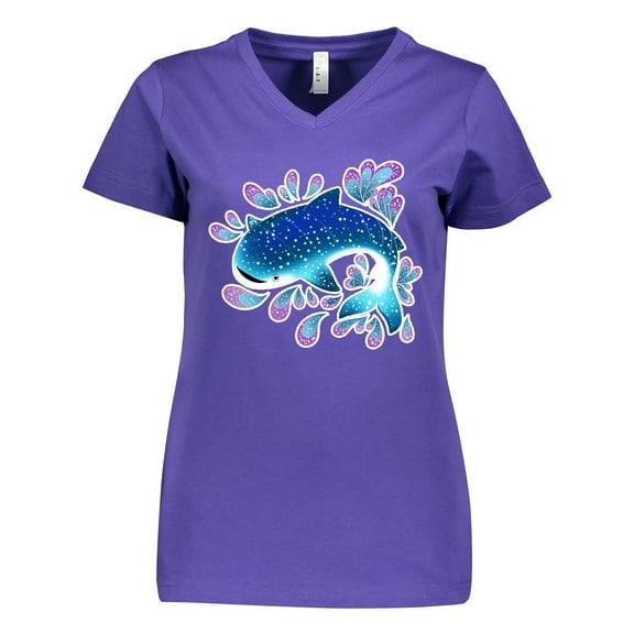 Inktastic Cute Whale Shark Women's V-Neck T-Shirt