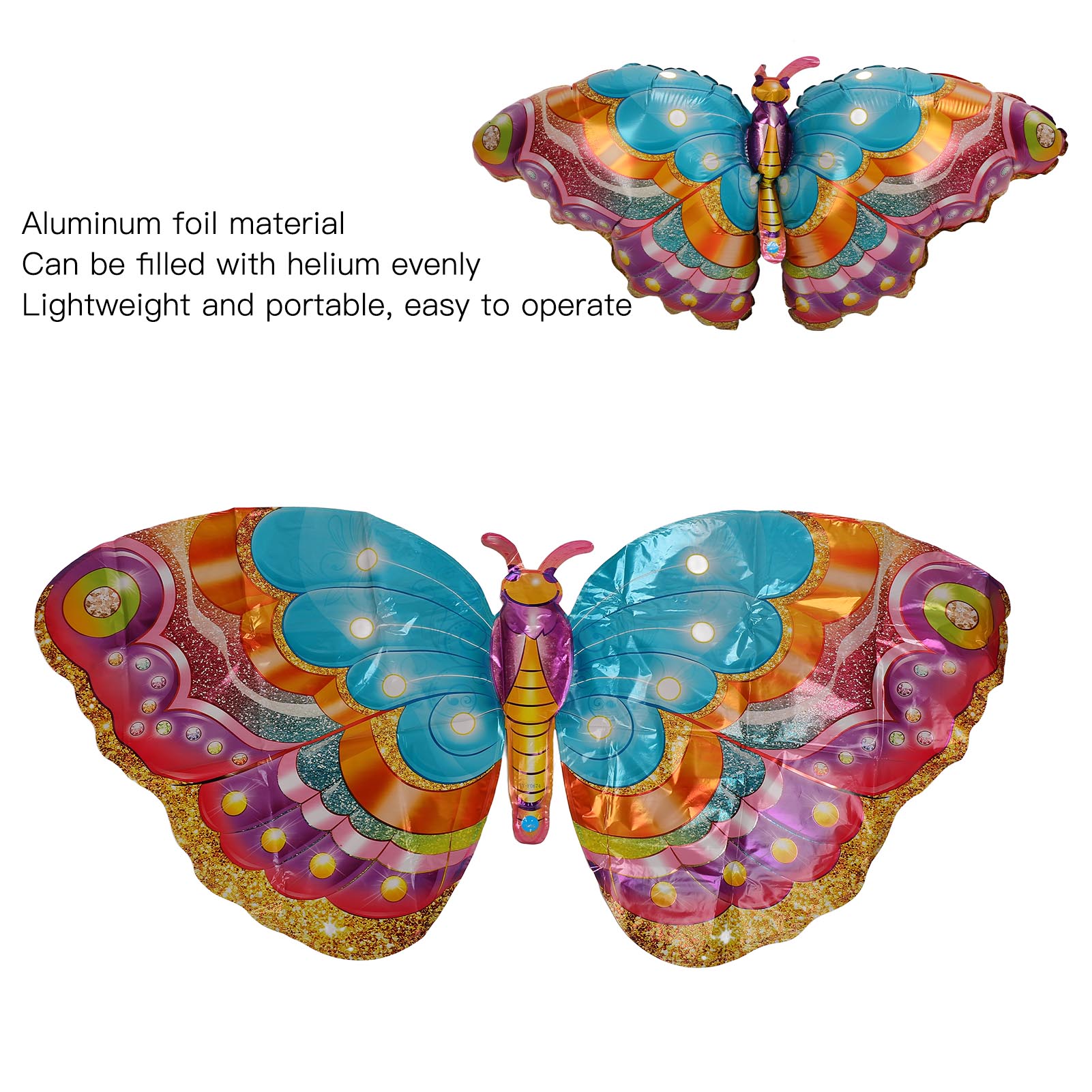 Ballons Aluminium Anniversaire 2 Ans Thème Papillon - Lot 7 Pièces | Pour Fille, Fête, Décoration Helium
