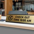 thumbnail image 3 of Signs ByLITA Check Out Time 10:00 am Black Frame Desk Sign (2x8"), 3 of 6