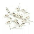 thumbnail image 5 of U8MO 100 pcs Half Ball 4mm Earring Ear Post Stud with Loop & Stopper Dangle Earring-Golden, 5 of 9