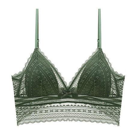 WTXUE Bras for Womens | Wirefree Backless Womens underwear Big Open Back U Shaped Bra Summer Ultra Thin Bud Bra | 1 Piece Green M