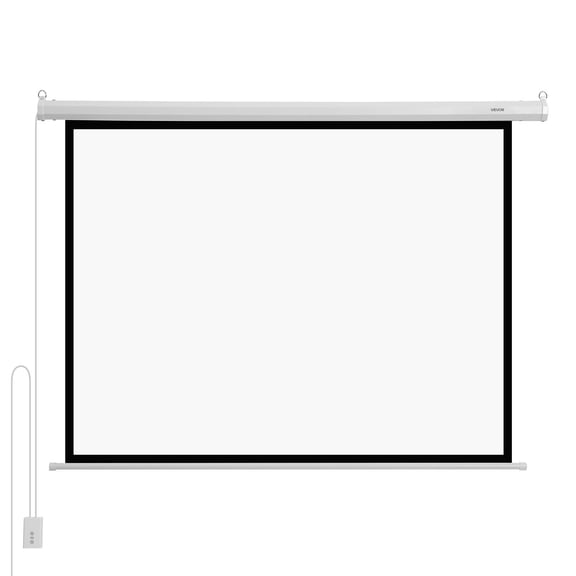 72-Inch Wall-Mounted Electric Projector Screen, 4:3 HD 1080 with Remote - Home Theater
