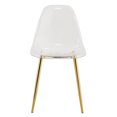 thumbnail image 6 of Noble House 32.67" Modern Dining Chairs, Crystal-Style Seat, Armless Makeup Stool, Golden Metal Legs, Clear, Set of 4, 6 of 11